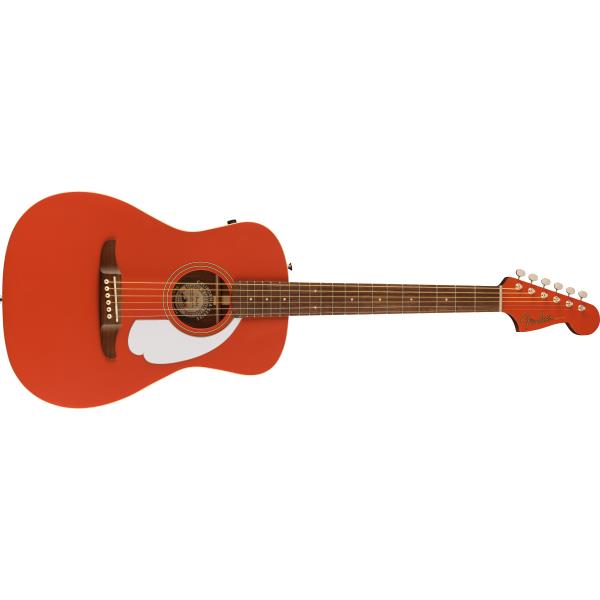Fender-Malibu Player, Walnut Fingerboard, White Pickguard, Fiesta Red