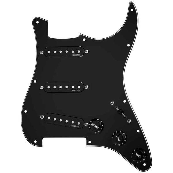 FISHMAN-ギター用ピックアップセットPRF-STR-BPG Fluence Singel Width Loaded Pickguard Set of 3, Black
