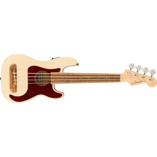 Fender-ウクレレFullerton Precision Bass® Uke, Walnut Fingerboard, Tortoiseshell Pickguard, Olympic White