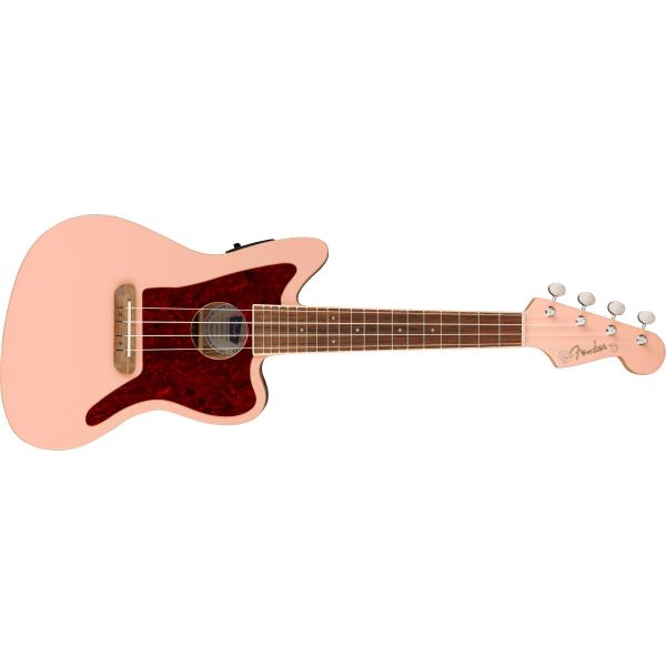 Fender-ウクレレFullerton Jazzmaster® Uke, Walnut Fingerboard, Tortoiseshell Pickguard, Shell Pink