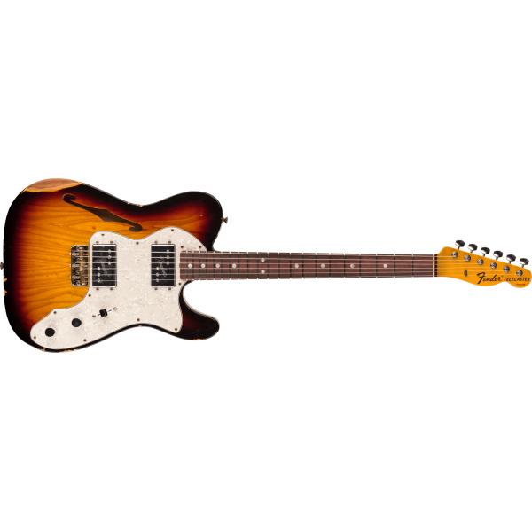 Fender Custom Shop-テレキャスターLimited Edition 1964 Bobbed Telecaster Thinline Relic®, 3A Rosewood Fingerboard, 3-Color Sunburst
