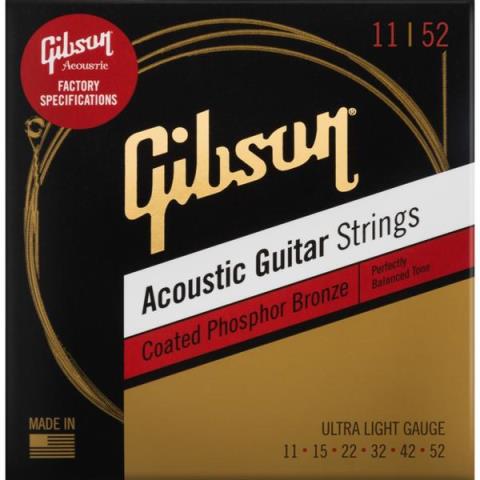 Gibson-アコギフォスファー弦SAG-CPB11 Coated Phosphor Bronze Ultra-Light 11-52