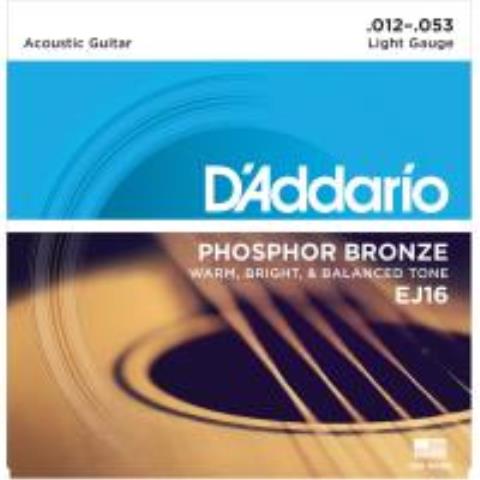 D'Addario-アコースティックギター用弦EJ16 Phosphor Bronze Light 12-53