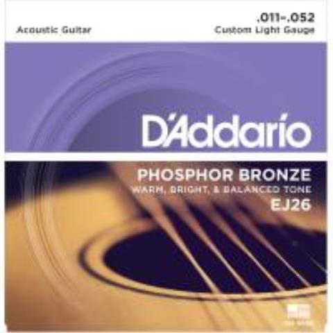 D'Addario-アコースティックギター用弦EJ26 Phosphor Bronze Custom Light 11-52