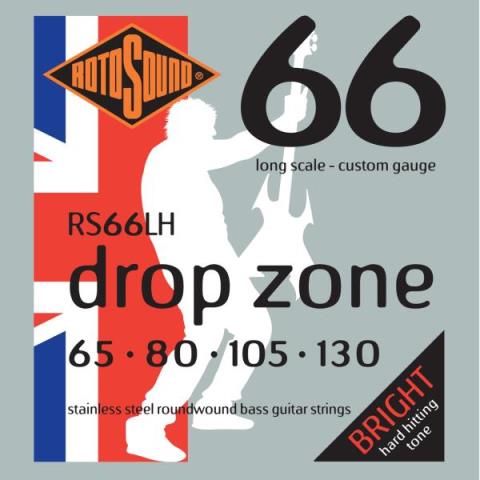 ROTOSOUND-エレキベース弦RS66LH Stainless Drop Zone 65-130