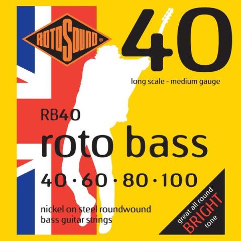 ROTOSOUND-エレキベース弦RB40 Nickel Medium 40-100