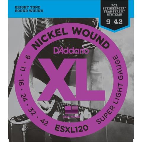 D'Addario-スタインバーガー用エレキギター弦ESXL120 Super Light, Double Ball End 09-42