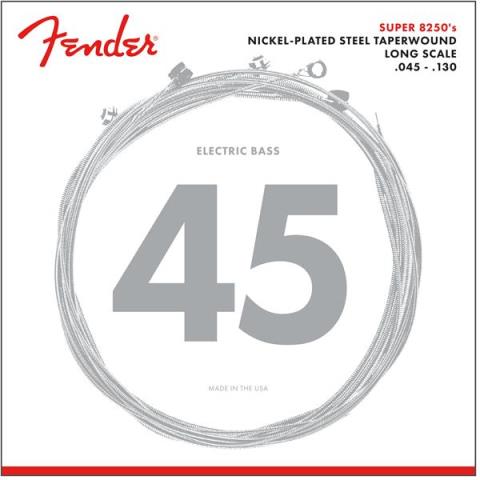 Fender-5弦エレキベース弦8250 Bass Strings, Nickel Plated Steel Taper Wound, Long Scale, 8250-5M .045-.130 Gauges, (5)