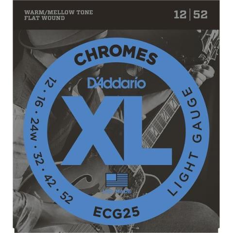 D'Addario-エレキギターフラットワウンド弦ECG25 Light 12-52