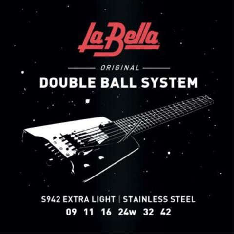 La Bella-ダブルボールエンドエレキギター弦S942 Extra Light Double Ball System 09-42