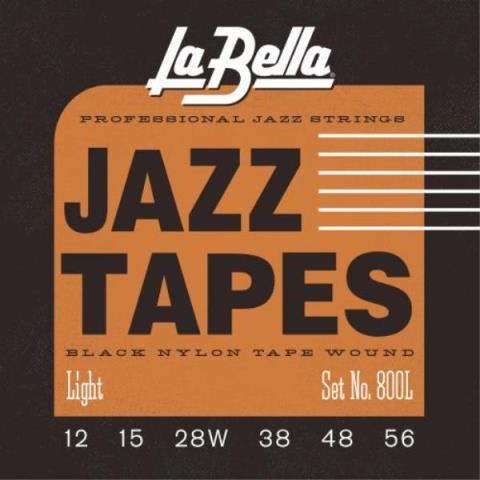La Bella-エレキギター弦800L Black Nylon Tape Wound Light 12-48