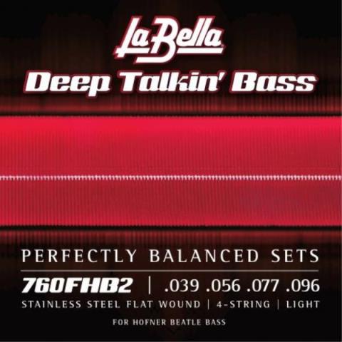 La Bella-エレキベースフラットワウンド弦760FHB2 Flatwound 39-96 for Hofner Beatle Bass