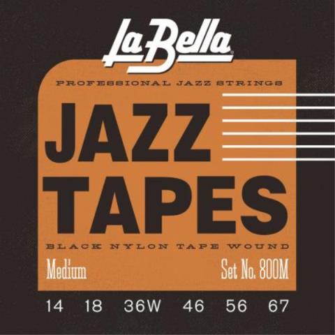 La Bella-エレキギター弦800M Black Nylon Tape Wound Medium 14-67