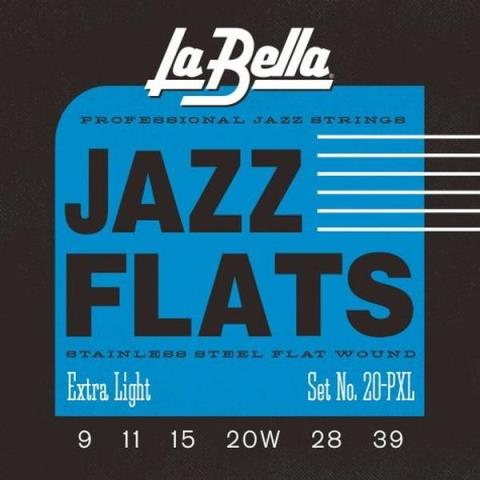La Bella-エレキギターフラットワウンド弦20PXL Flatwound Extra Light 09-39