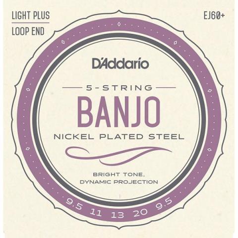 D'Addario-5弦バンジョー弦EJ60+ 5-String Banjo Light Plus 9.5-20