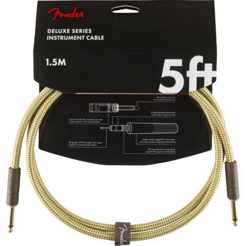 Fender-Deluxe Series Instruments Cable, Straight/Straight, 5', Tweed