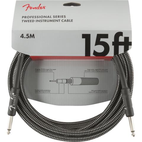 Fender-楽器用ケーブルProfessional Series Instrument Cable, 15', Gray Tweed