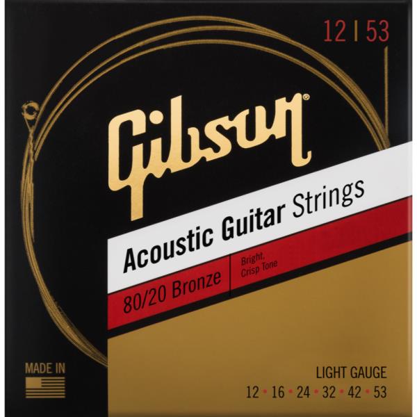 Gibson-アコースティックギター用弦SAG-BRW12 80/20 Bronze Light 12-53