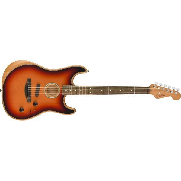 Fender-エレクトリックアコースティックギターAmerican Acoustasonic® Strat®, Ebony Fingerboard, 3-Color Sunburst