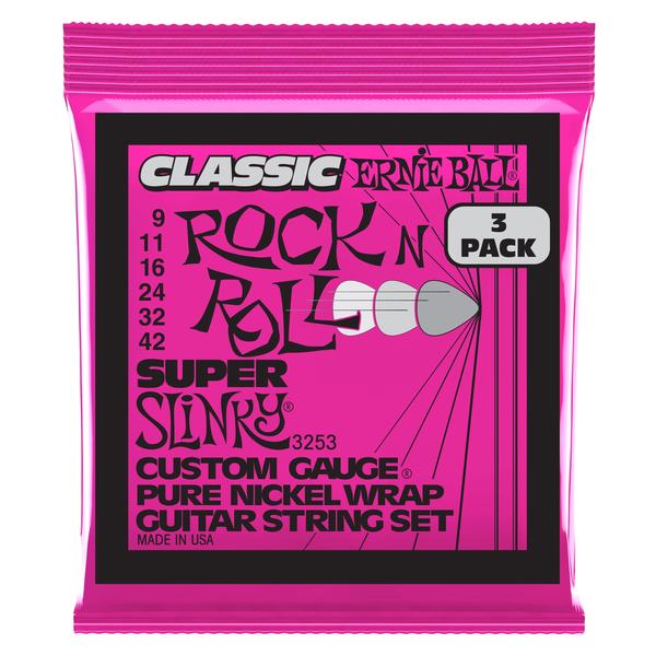 ERNIE BALL-エレキギター弦3パックセット3253 Super Slinky Classic Rock n Roll 3P 09-42