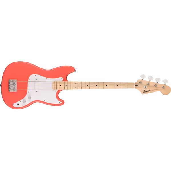 Squier-エレキベースSquier Sonic™ Bronco™ Bass, Maple Fingerboard, White Pickguard, Tahitian Coral