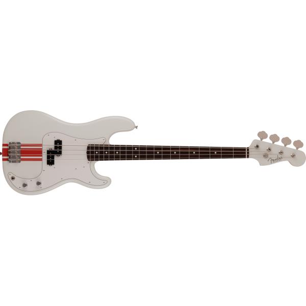 Fender-プレシジョンベース2023 Collection, MIJ Traditional 60s Precision Bass®, Rosewood Fingerboard, Olympic White with Red Competition Stripe