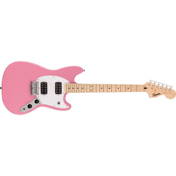 Squier-エレキギターSquier Sonic™ Mustang® HH, Maple Fingerboard, White Pickguard, Flash Pink