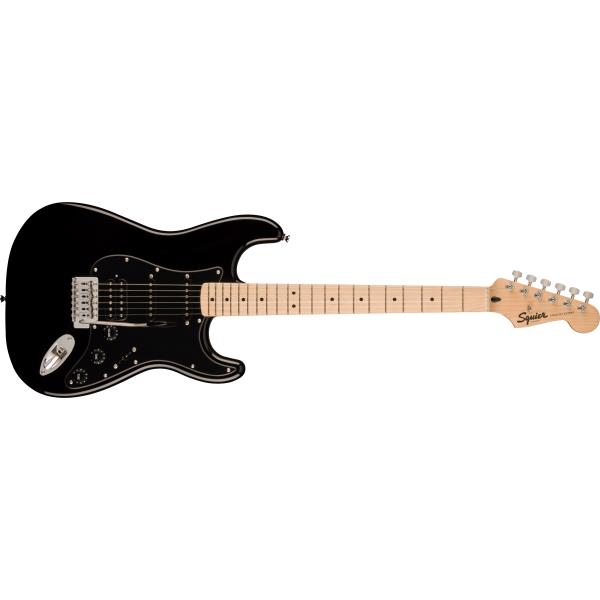 Squier-エレキギターSquier Sonic Stratocaster HSS, Maple Fingerboard, Black Pickguard, Black