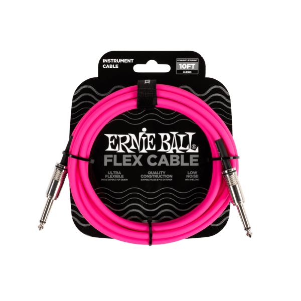 ERNIE BALL-楽器用ケーブルEB 6413 Flex Cable 10' SS Pink