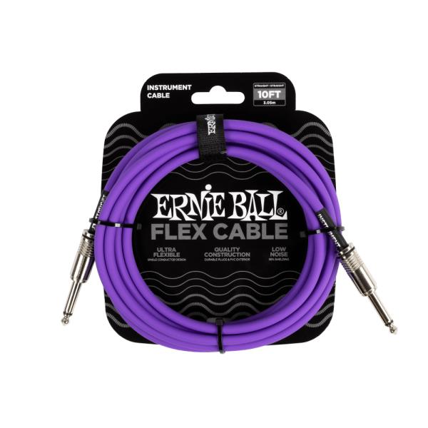 ERNIE BALL-楽器用ケーブルEB 6415 Flex Cable 10' SS Purple