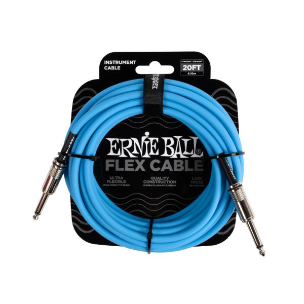 ERNIE BALL-楽器用ケーブルEB 6417 Flex Cable 20' SS Blue