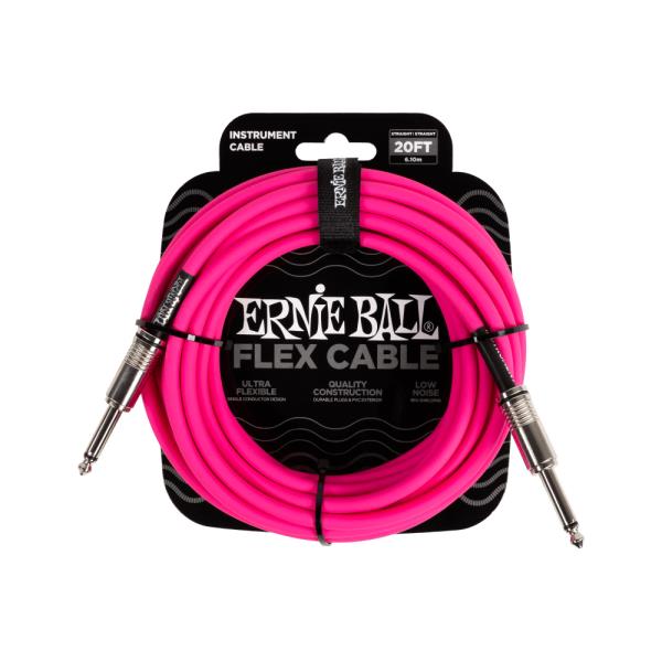 ERNIE BALL-楽器用ケーブルEB 6418 Flex Cable 20' SS Pink