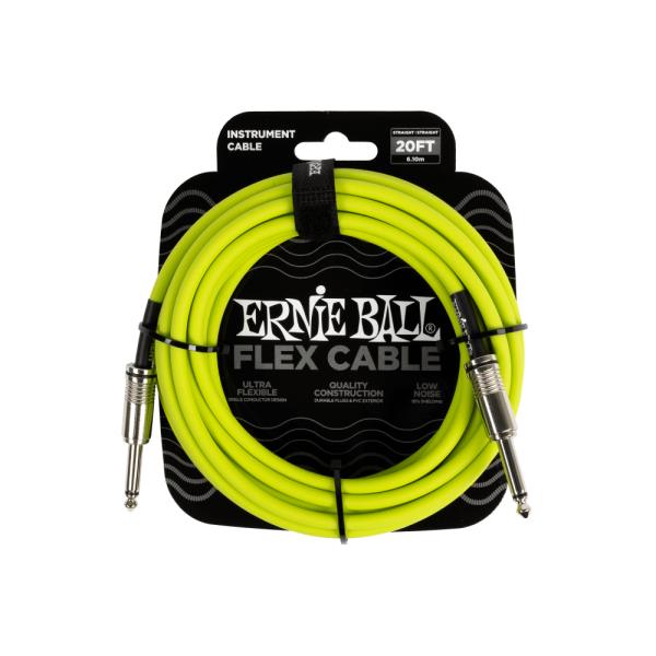 ERNIE BALL-楽器用ケーブルEB 6419 Flex Cable 20' SS Green