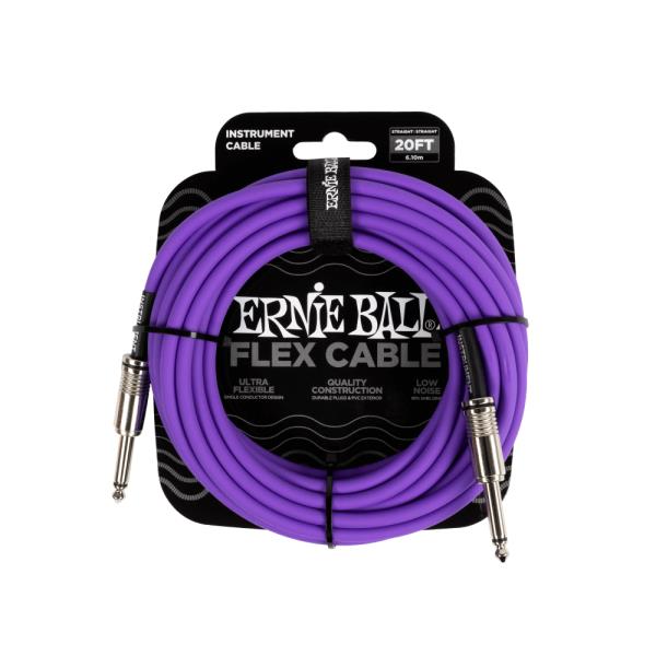 ERNIE BALL-楽器用ケーブルEB 6420 Flex Cable 20' SS Purple