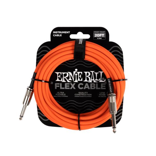 ERNIE BALL-楽器用ケーブルEB 6421 Flex Cable 20' SS Orange