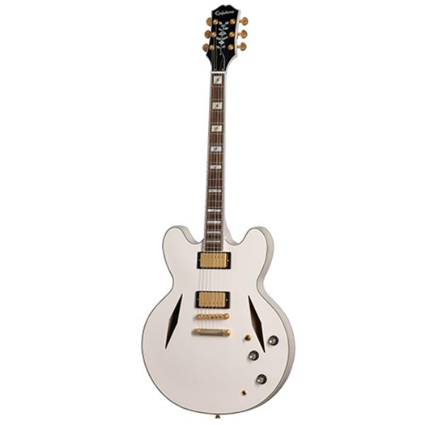 Epiphone-セミアコースティックギターEmily Wolfe "White Wolfe" Sheraton