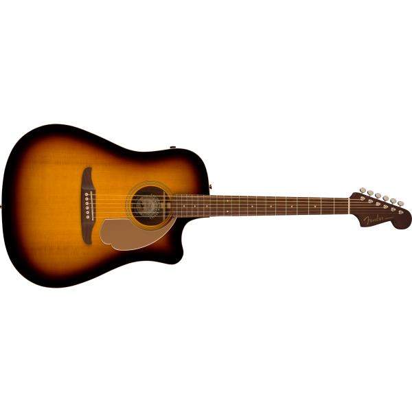 Fender-エレアコRedondo Player, Walnut Fingerboard, Gold Pickguard, Sunburst
