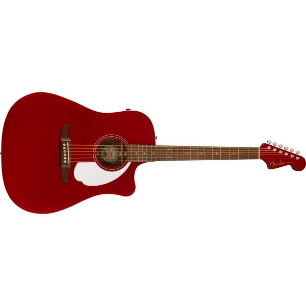 Fender-エレアコRedondo Player, Walnut Fingerboard, White Pickguard, Candy Apple Red