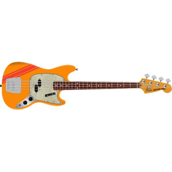 Fender-ムスタングベースVintera® II 70s Mustang® Bass, Rosewood Fingerboard, Competition Orange