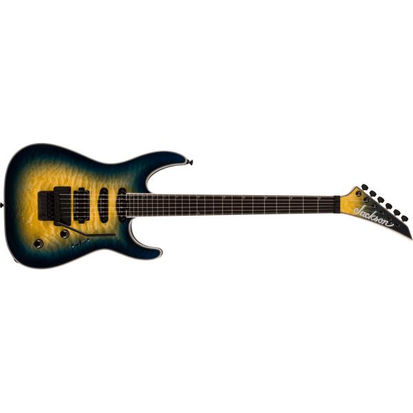 Jackson-エレキギターPro Plus Series Soloist™ SLA3Q, Ebony Fingerboard, Amber Blue Burst