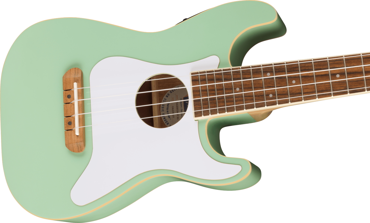 Fullerton Strat® Uke, Walnut Fingerboard, White Pickguard, Surf Green追加画像 Fullerton Strat® Uke, Walnut Fingerboard, White Pickguard, Surf Green追加画像
