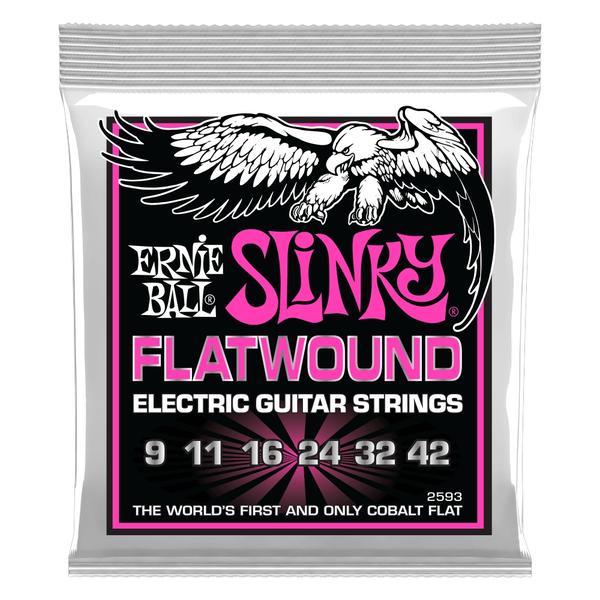 ERNIE BALL-フラットワウンドギター弦2593 Super Slinky Flatwound 09-42