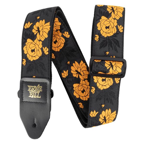 ERNIE BALL-ギター/ベース用ストラップTangerine Rose Jacquard Strap