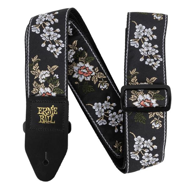 ERNIE BALL-ギター/ベース用ストラップWhite Blossom Jacquard Strap