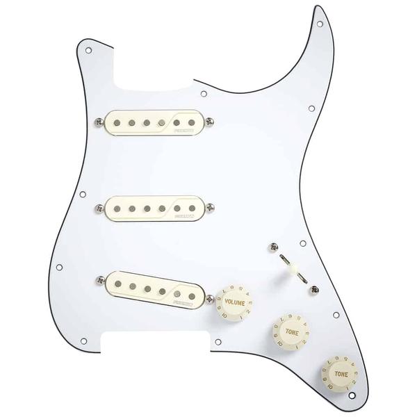 FISHMAN-ギター用ピックアップセットPRF-STR-WPG Fluence Singel Width Loaded Pickguard Set of 3, White