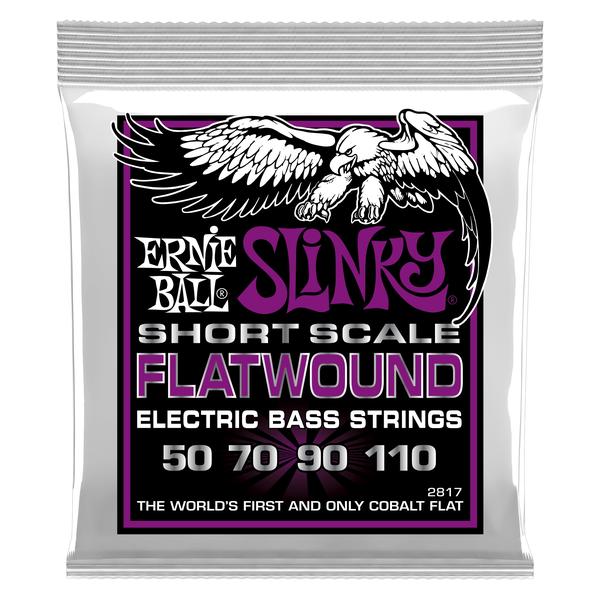 ERNIE BALL-フラットワウンドベース弦2817 Short Scale Power Slinky Flatwound 50-110