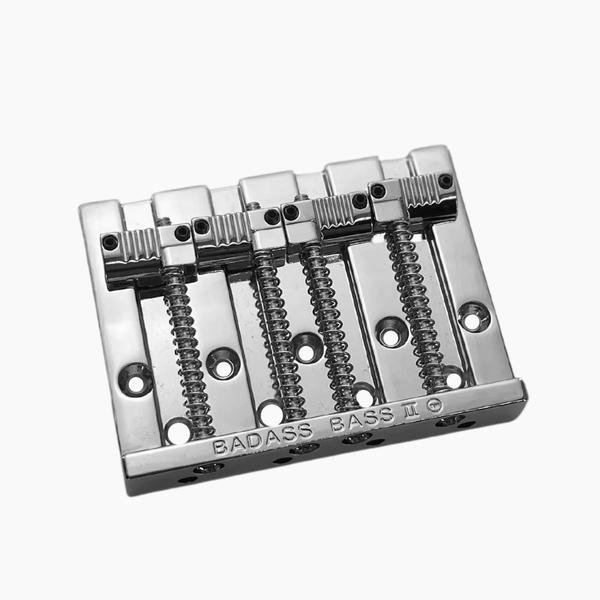 ALLPARTS-ベースブリッジBB-3342-010 Leo Quan Badass Bass II, 4-string Bass Bridge - Grooved Saddles, Chrome