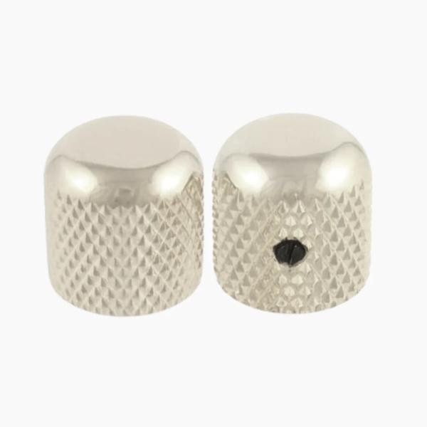 ALLPARTS-コントロールノブMK-0110-001 NICKEL DOME KNOBS, SET OF 02