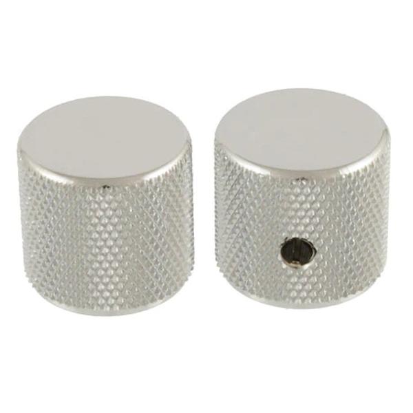 ALLPARTS-コントロールノブMK-0115-001 NICKEL BARREL KNOBS, PK OF 2