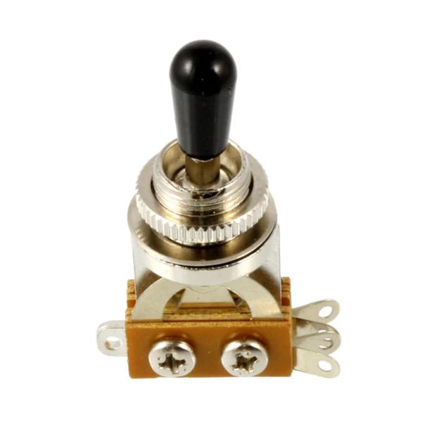 ALLPARTS-トグルスイッチEP-4364-000 ECONOMY SHORT TOGGLE SWITCH CHROME W/ BLACK KNOB